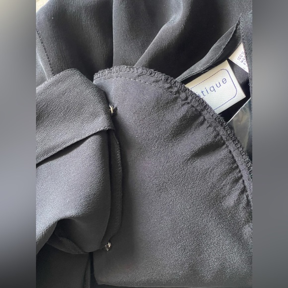 Atlantique 100% silk Black blouse S-M from Nordstrom Vintage - Picture 6 of 7